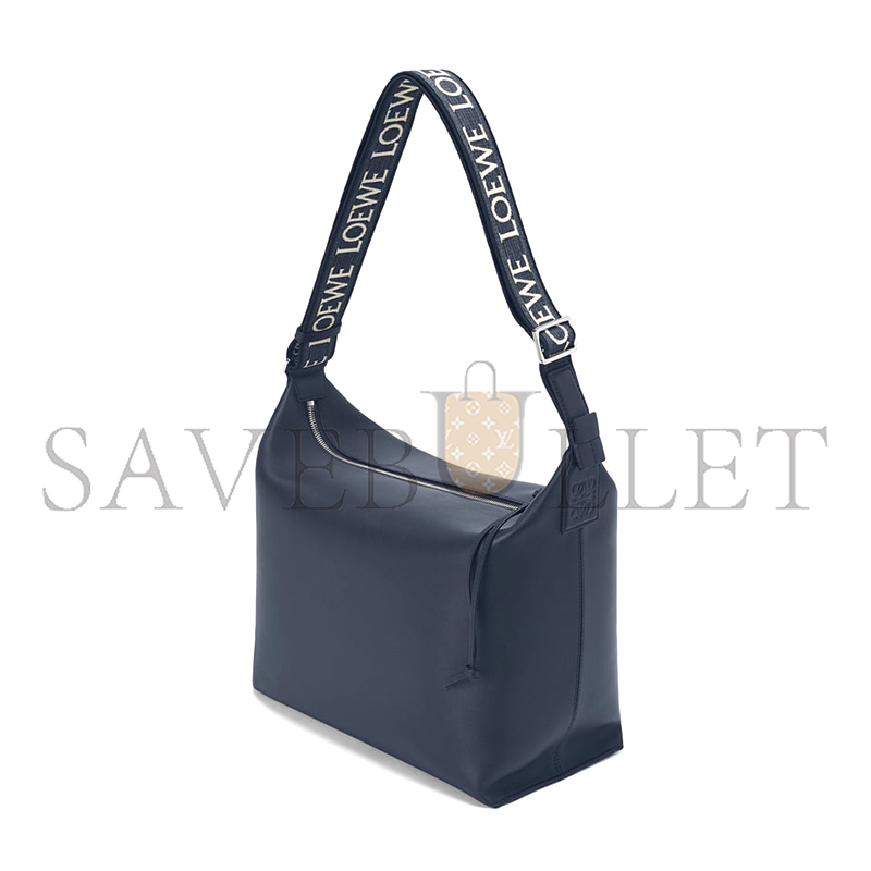 LOEWE CUBI CROSSBODY BAG IN SUPPLE SMOOTH CALFSKIN AND JACQUARD B906K70X01 (44*30*18cm)